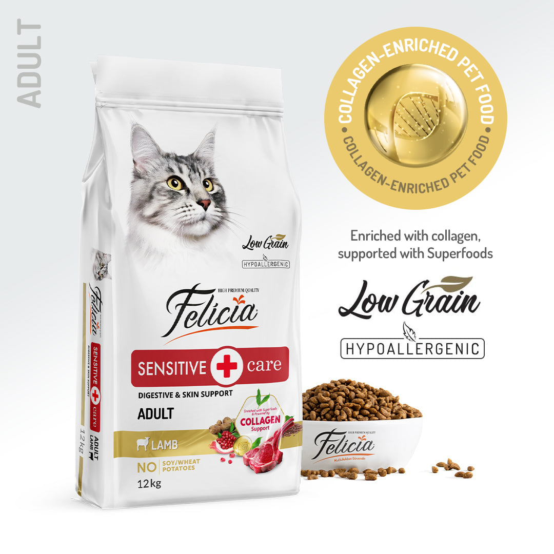 Felicia Hrană hipoalergenică pentru pisici adulte cu miel și colagen 12 kg