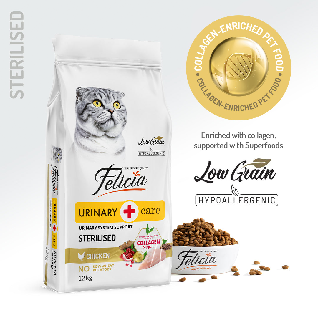 Felicia Formula hipoalergenică cu pui pentru pisici adulte sterilizate cu colagen 12 kg